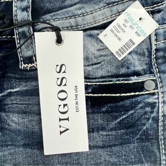 NWT VIGOSS HERITAGE FIT Women’s Blue Jean Capris Sz 2 Medium Wash Stretch Pocket - Picture 7 of 14